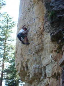 Me climbing in Spearfish Canyon